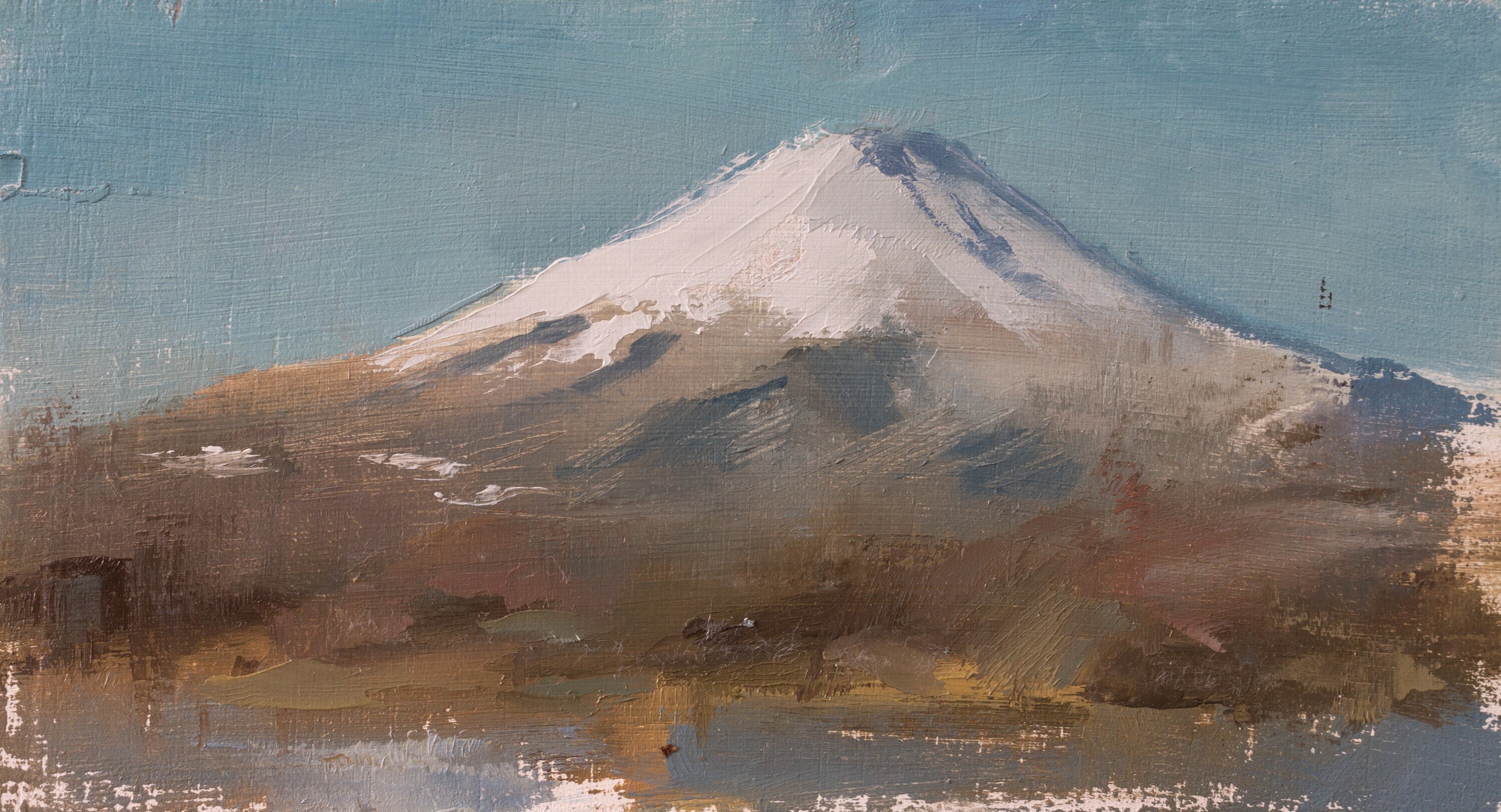 Paisaje marino abstracto con pinceladas amplias